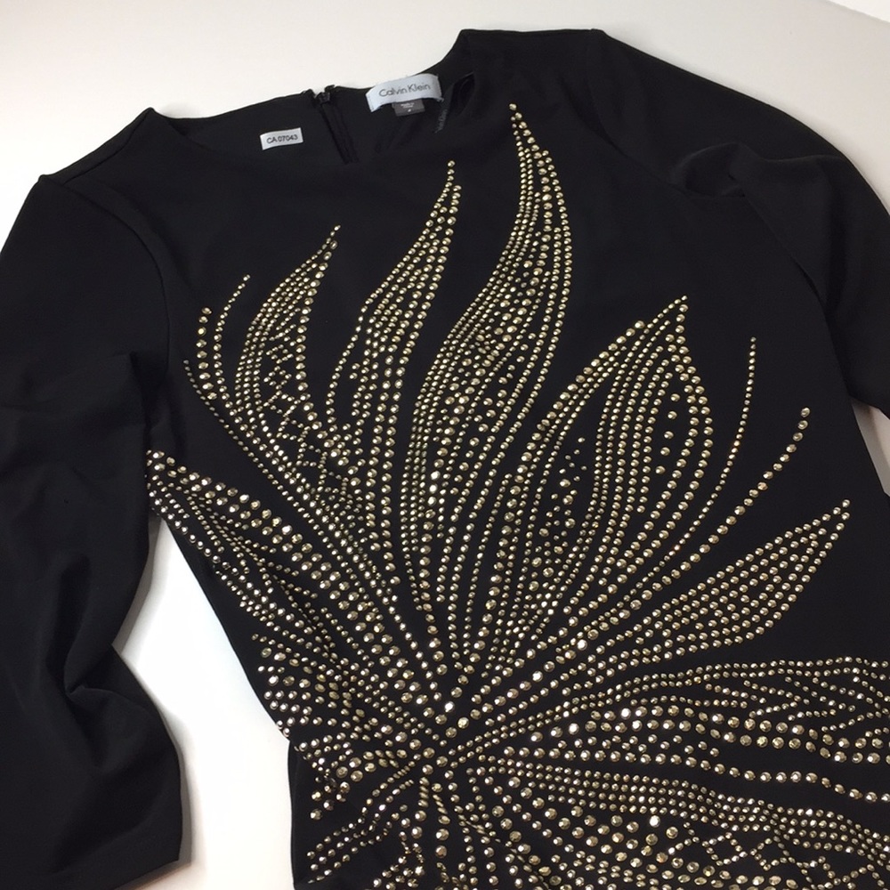 Calvin Klein 3/4 sleeve black dress